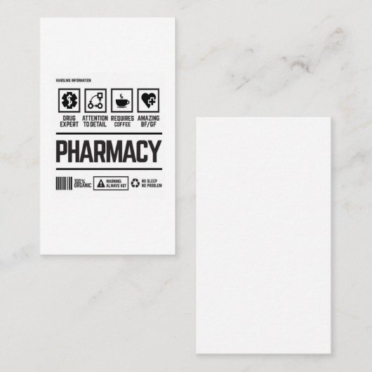Carte De Visite pharmacie (Devant / Derrière)