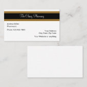 Carte De Visite Pharmacie au détail chique pour un pharmacien (Devant / Derrière)