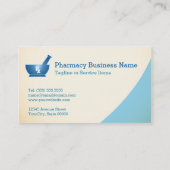 Carte De Visite Pharmacie Mortier Chimiste Logo de pilon - Crème b (Dos)