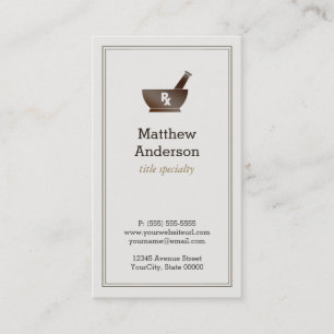 Carte De Visite Pharmacie Pharmaciste Druggist Logo Élégant classi