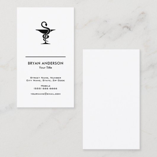 Carte de visite pharmacien (Devant / Derrière)