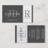 Carte De Visite Pharmacien/ardoise gris-foncé pharmacie de (Devant / Derrière)