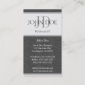 Carte De Visite Pharmacien/ardoise gris-foncé pharmacie de (Dos)