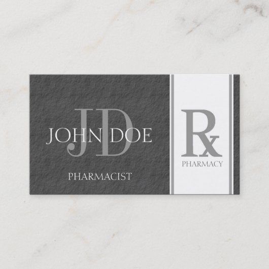 Carte De Visite Pharmacien/ardoise gris-foncé pharmacie de (Devant)