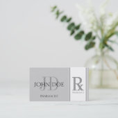 Carte De Visite Pharmacien/argent pharmacie de prescription (Debout devant)