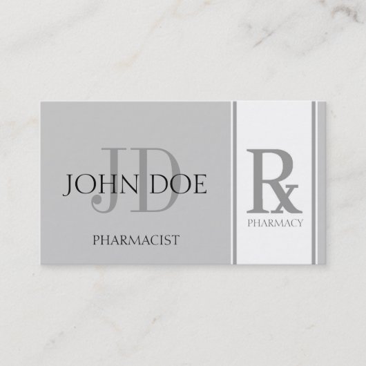 Carte De Visite Pharmacien/argent pharmacie de prescription (Devant)