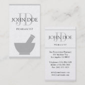 Carte De Visite Pharmacien composant le pilon de mortier de (Devant / Derrière)