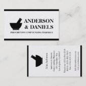 Carte De Visite Pharmacien composant le pilon de mortier de (Devant / Derrière)