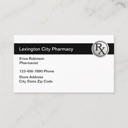 Carte De Visite Pharmacien de pharmacie simple moderne (Devant)