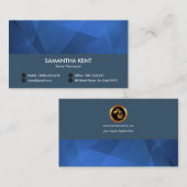 Carte De Visite Pharmacien des cristaux de polygones Ocean Blue Ex (Devant / Derrière)