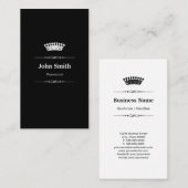 Carte De Visite Pharmacien Elegant Royal Black White (Devant / Derrière)