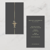 Carte De Visite Pharmacien - Gold Bowl of Hygeia (Devant / Derrière)