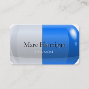 Carte De Visite PHARMACIEN - pharmacie bleue de pilule