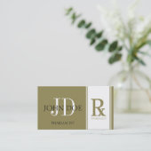 Carte De Visite Pharmacien/pharmacie d'ordonnance Antique Gold (Debout devant)