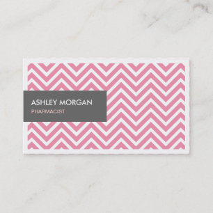 Carte De Visite Pharmacien - Pink clair Chevron Zigzag