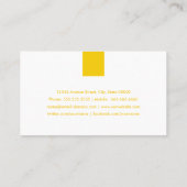 Carte De Visite Pharmacien - Simple jaune ambre (Dos)