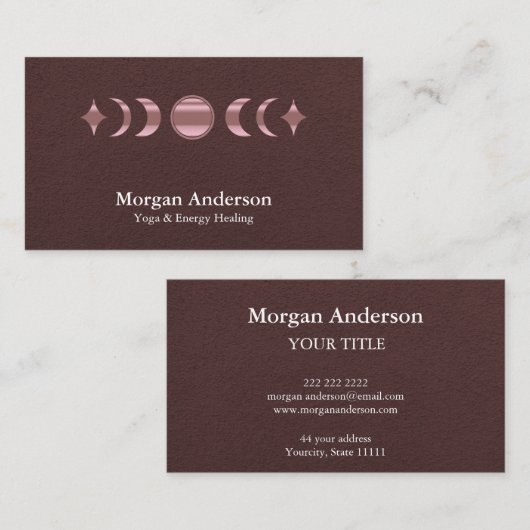 Carte De Visite Phase Abstraite Lune Or Spirituelle Energie Heiler (Devant / Derrière)