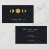 Carte De Visite Phase Abstraite Lune Or Spirituelle Energie Heiler (Devant / Derrière)