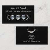 Carte De Visite Phase de la lune d'aquarelle avec étoiles (Devant / Derrière)