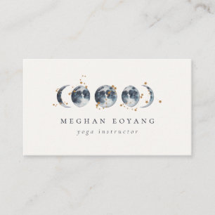 Carte De Visite Phase de la Lune étoilée céleste  Navy Blue Busine