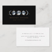 Carte De Visite Phase de la Lune étoilée céleste| Noir (Devant / Derrière)