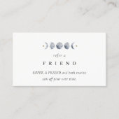 Carte De Visite Phase Lune Céleste Lunaire Simple Référer Un Ami (Devant)