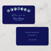 Carte De Visite Phases Bleues Bleu Bleu Bénie Soit (Devant / Derrière)