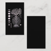 Carte De Visite Phases de la lune de l'arbre croissant Géométrie N (Devant / Derrière)