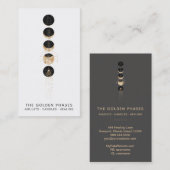 Carte De Visite *~* Phases de la lune d'or Parties scintillant Uni (Devant / Derrière)