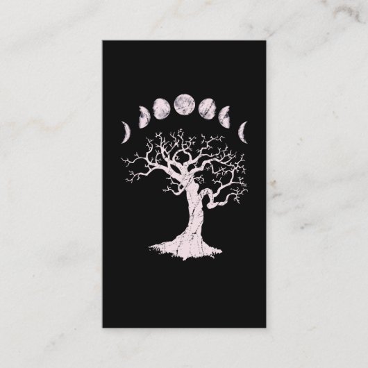 Carte De Visite Phases de lune Arbre gothique (Devant)