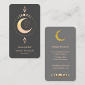 Carte De Visite Phases de lune Crescent Mystique Holistique Tarot  (Devant / Derrière)