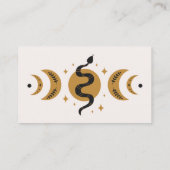Carte De Visite Phases du serpent sotérique et de la lune de Boho (Dos)