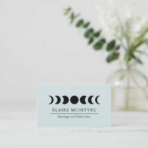 Carte De Visite Phases modernes Lune Bleue Lumière Élégantes