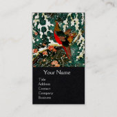 Carte De Visite Pheasants à Snow, Pine Tree, Roses, Japanese Flora (Devant)