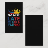 Carte De Visite Philippines : La ponctualité est un drôle de pinoy (Devant / Derrière)