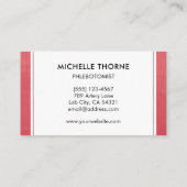 Carte De Visite Phlebotomiste Sang Lab Tech Infirmière Aquarelle r (Dos)