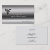 Carte De Visite Phoenix, noir sur acier brossé effet (Devant / Derrière)