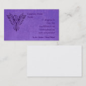 Carte De Visite Phoenix pourpre se levant, effet en cuir de (Devant / Derrière)