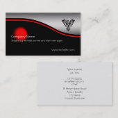 Carte De Visite Phoenix se levant, tache rouge, acier-effet balayé (Devant / Derrière)