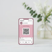 Carte De Visite Phone Pink Instagram Business Card (Debout devant)