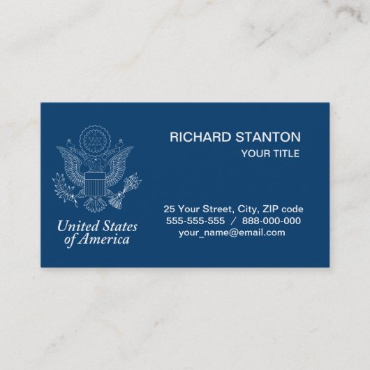 Carte De Visite Phoque des États-Unis (Devant)