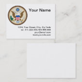 Carte De Visite Phoque des États-Unis (Devant / Derrière)