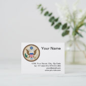 Carte De Visite Phoque des États-Unis (Debout devant)