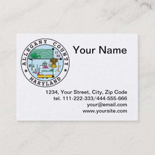 Carte De Visite Phoque du comté d'Allegany (Devant)