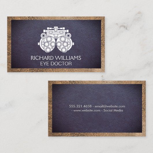 Carte De Visite Phoropter | Médecin des yeux | Arrière - plan en c (Devant / Derrière)