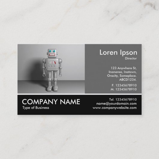Carte De Visite Photo - 60pc Grey - Robot (Devant)