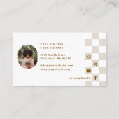 Carte De Visite Photo À damiers Motif de l'influence des médias so (Dos)