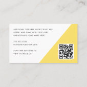 Carte De Visite Photo à demi-arc blanc jaune tendance code QR (Dos)