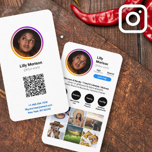 Carte de visite photo à la mode en style Instagram