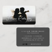 Carte De Visite Photo abstraite  Black moderne (Devant / Derrière)